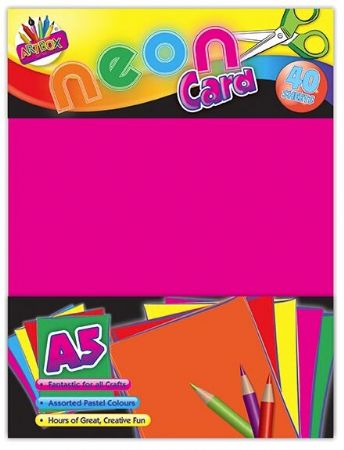 Art Box 40 Sheet A5 Neon Coloured Card