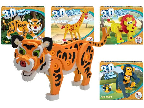 Wild Animal 3D Puzzle Sets - 4 Assorted