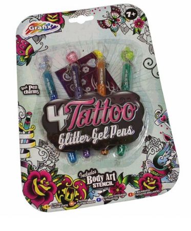 Grafix 4pk Tattoo Glitter Gel Pens